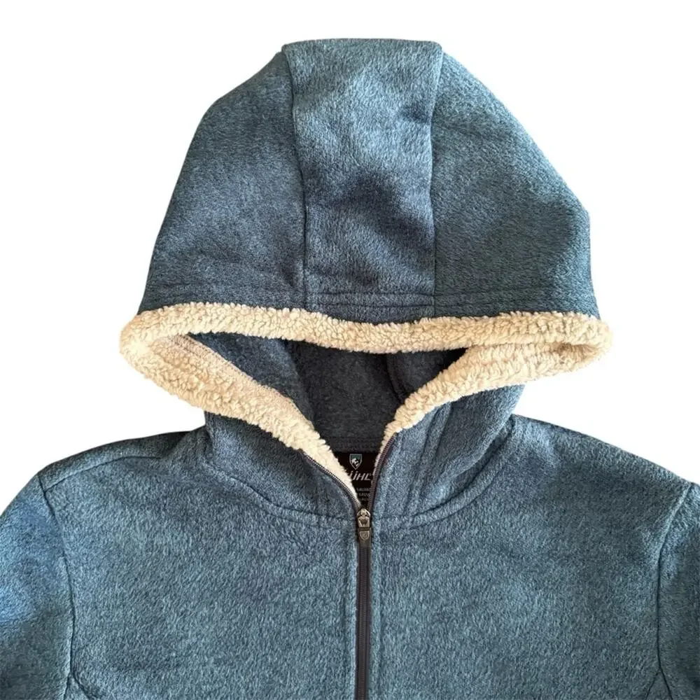 Kuhl Girls Apres Hooded Fleece Jacket Cozy Storm Blue Size L (12)